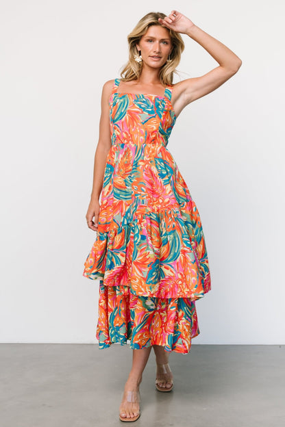 Kitts Tiered Dress | Tropical Print - Baltic Born