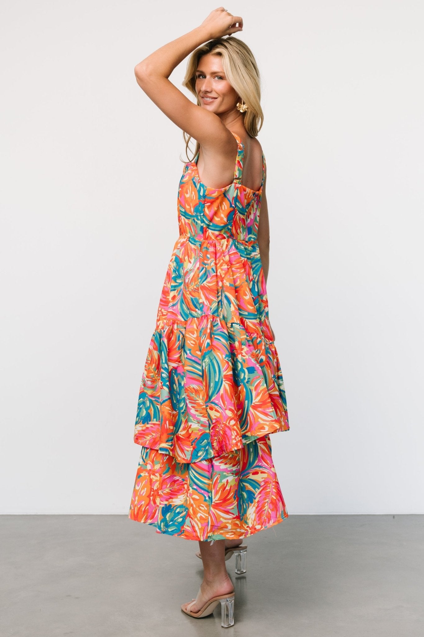 Kitts Tiered Dress | Tropical Print - Baltic Born