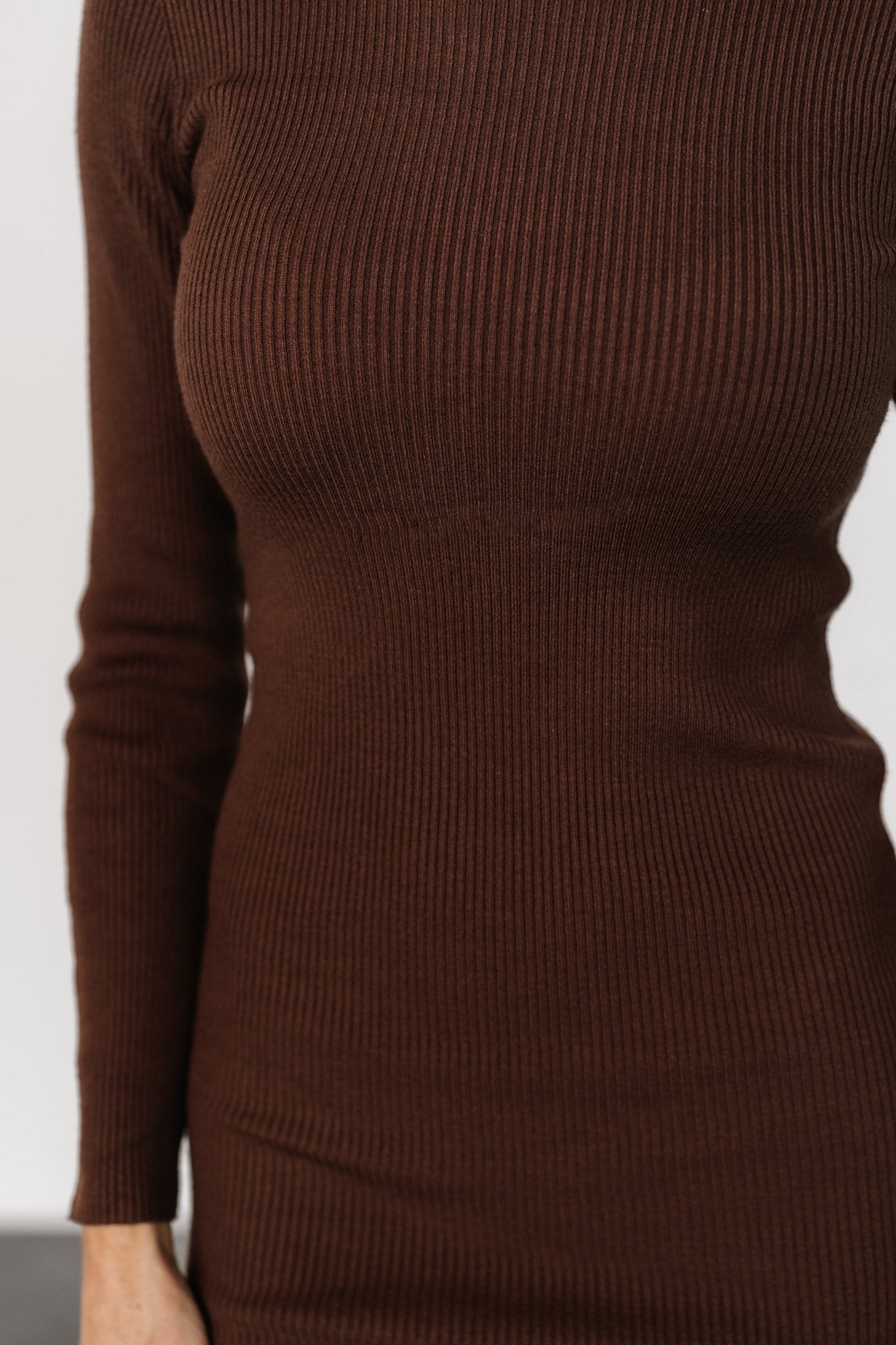 Knightsbridge Ribbed Sweater Midi Dress | Brown - Baltic Born