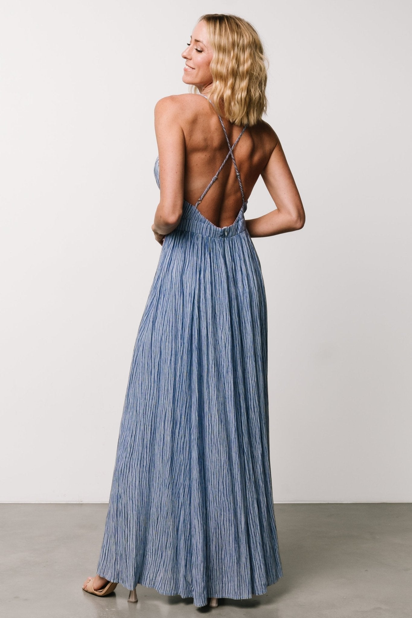 Korley Maxi Dress | Blue Stripe - Baltic Born