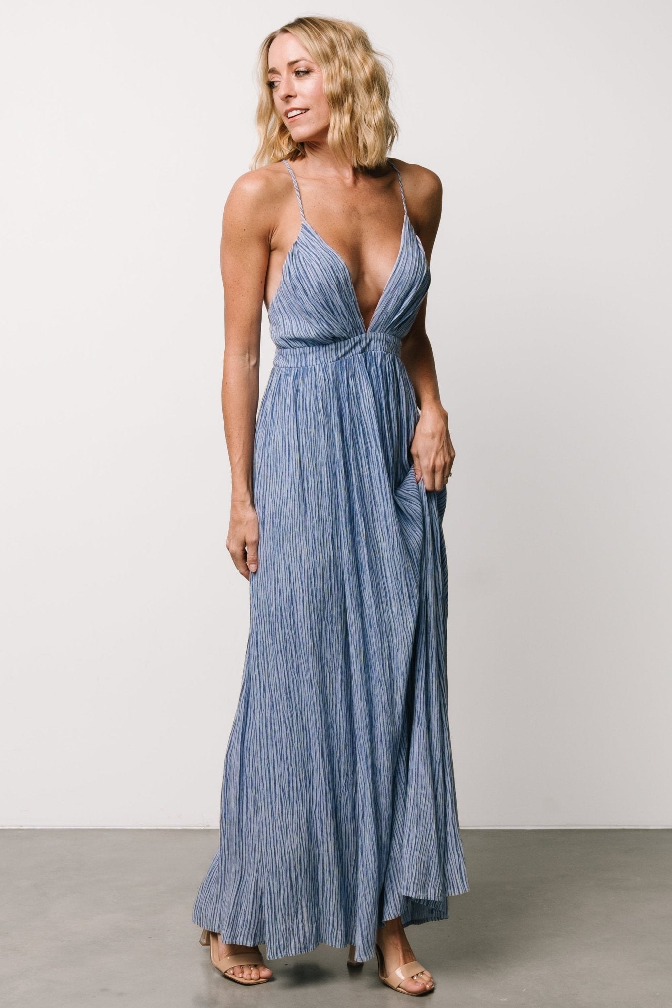 Korley Maxi Dress | Blue Stripe - Baltic Born