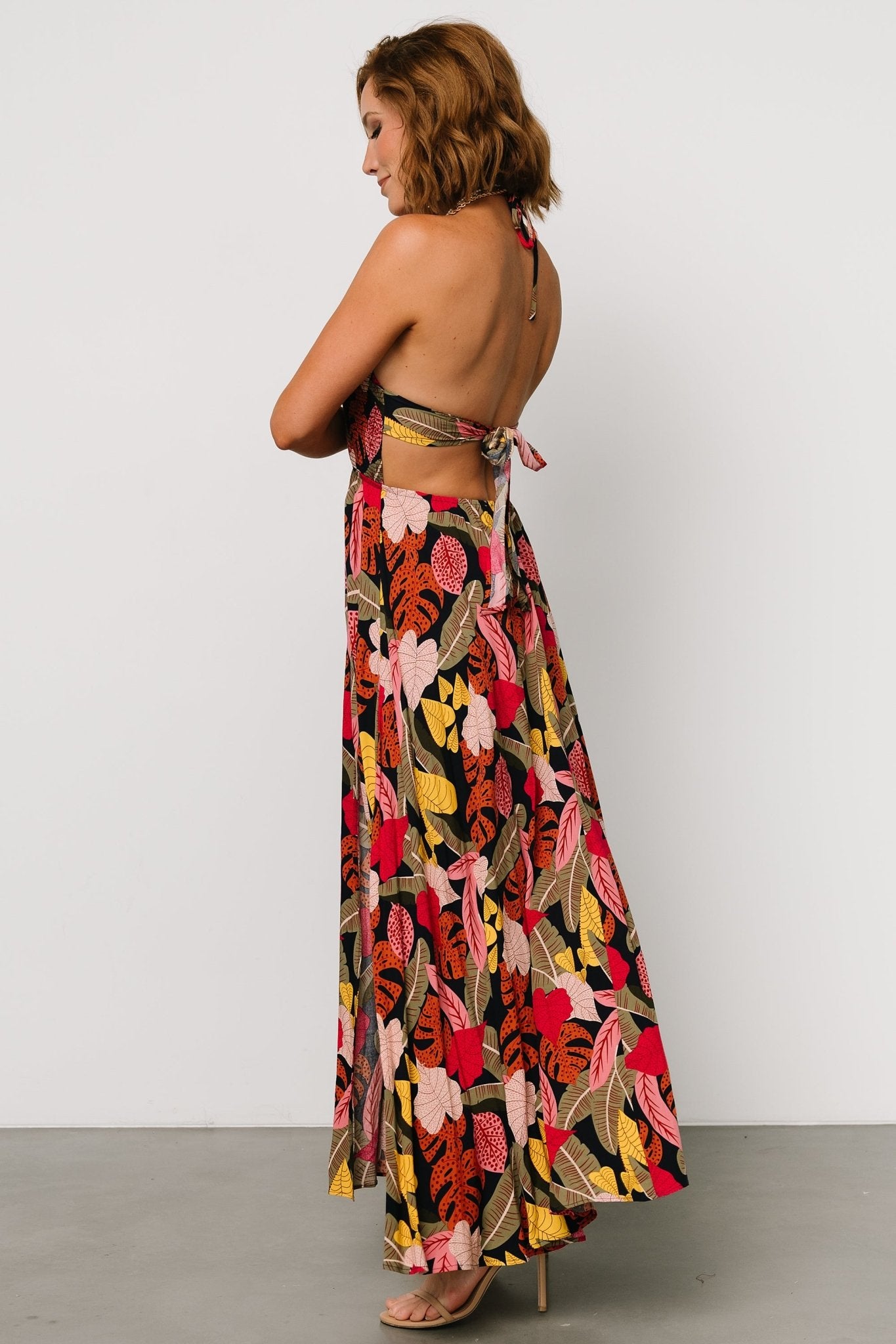 Kota Halter Maxi Dress | Navy Multi Print - Baltic Born