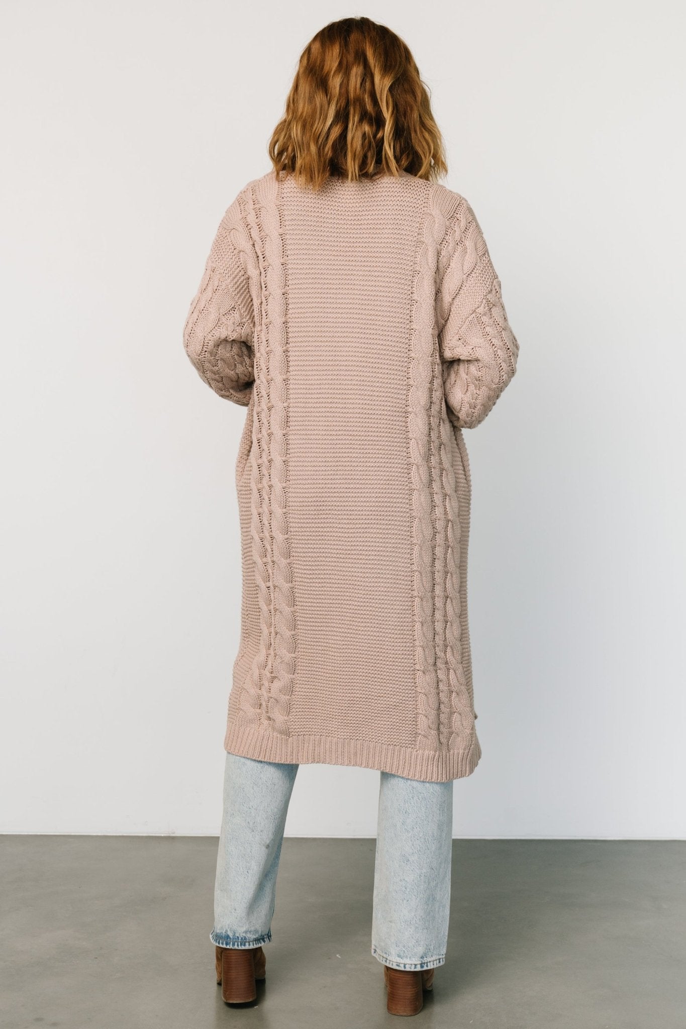 Kristen Cable Knit Cardigan | Taupe - Baltic Born