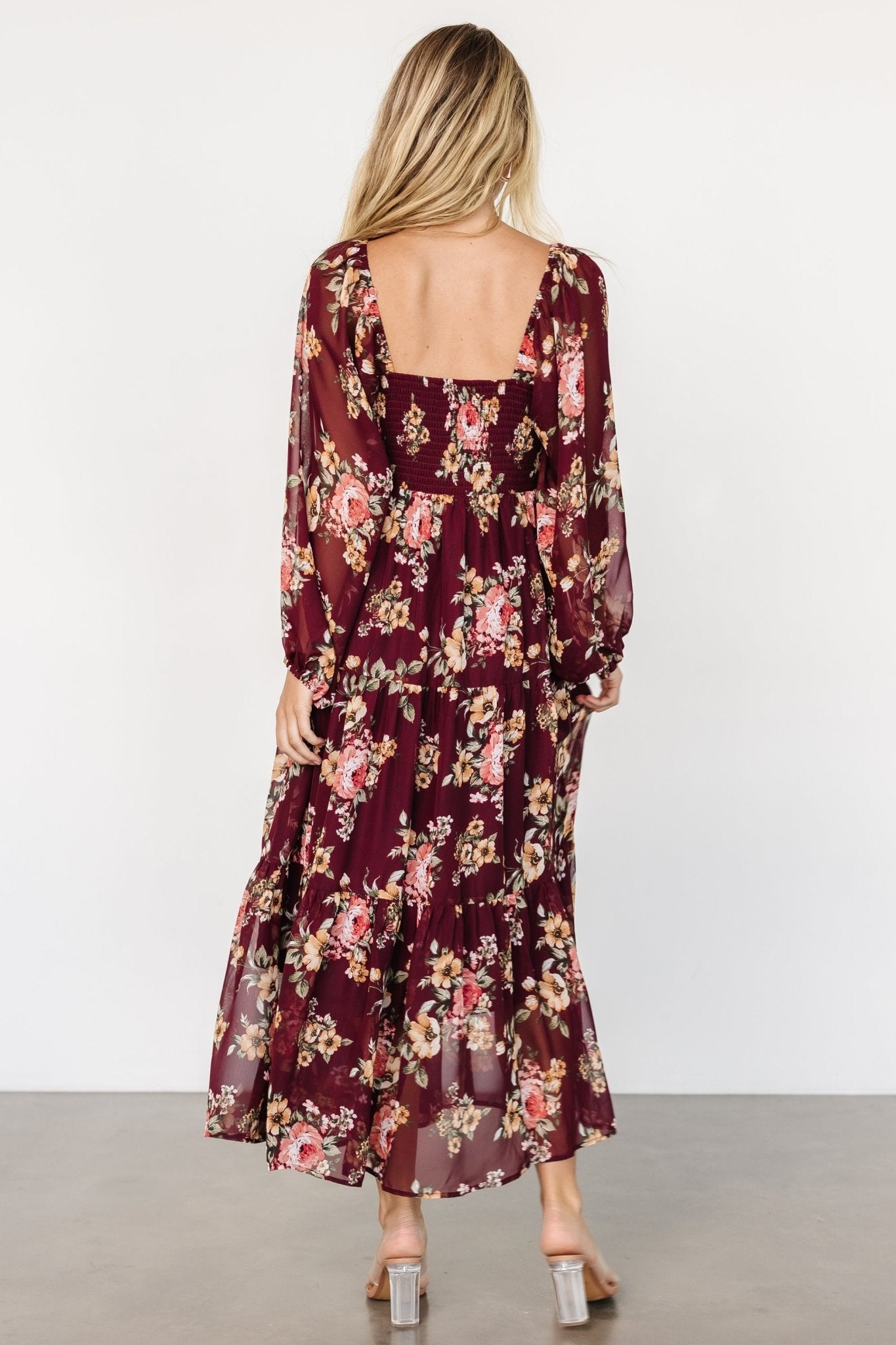 Kristy Maxi Dress | Wine Floral - Baltic Born