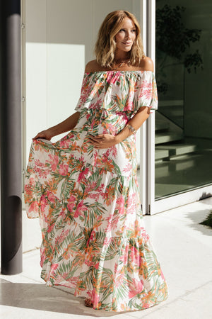 leon off shoulder maxi dress Lahaina Off Shoulder Maxi Dress