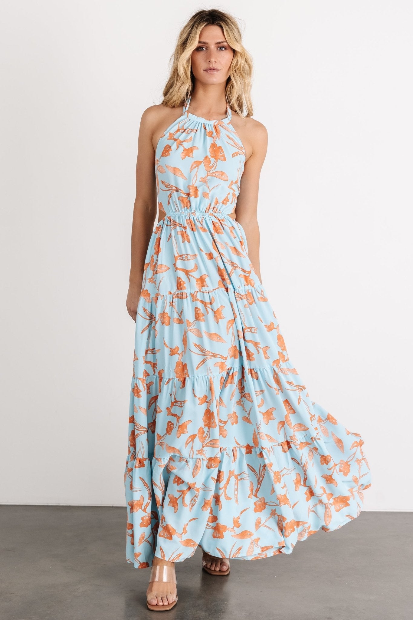 Laie Back Tie Maxi Dress - Blue & Orange | Baltic Born XL Laie Back Tie Maxi Dress - Blue & Orange | Baltic Born XL
