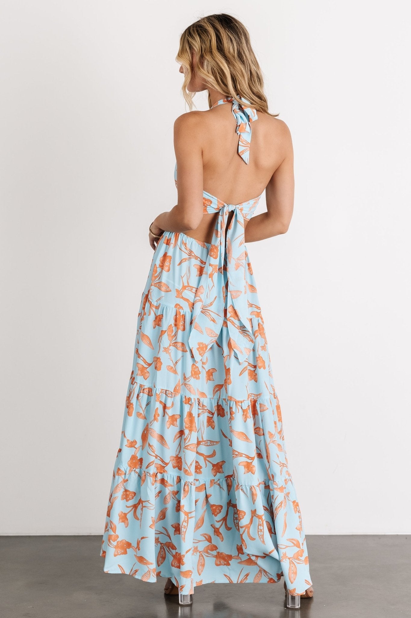 Laie Back Tie Maxi Dress | Blue + Orange - Baltic Born