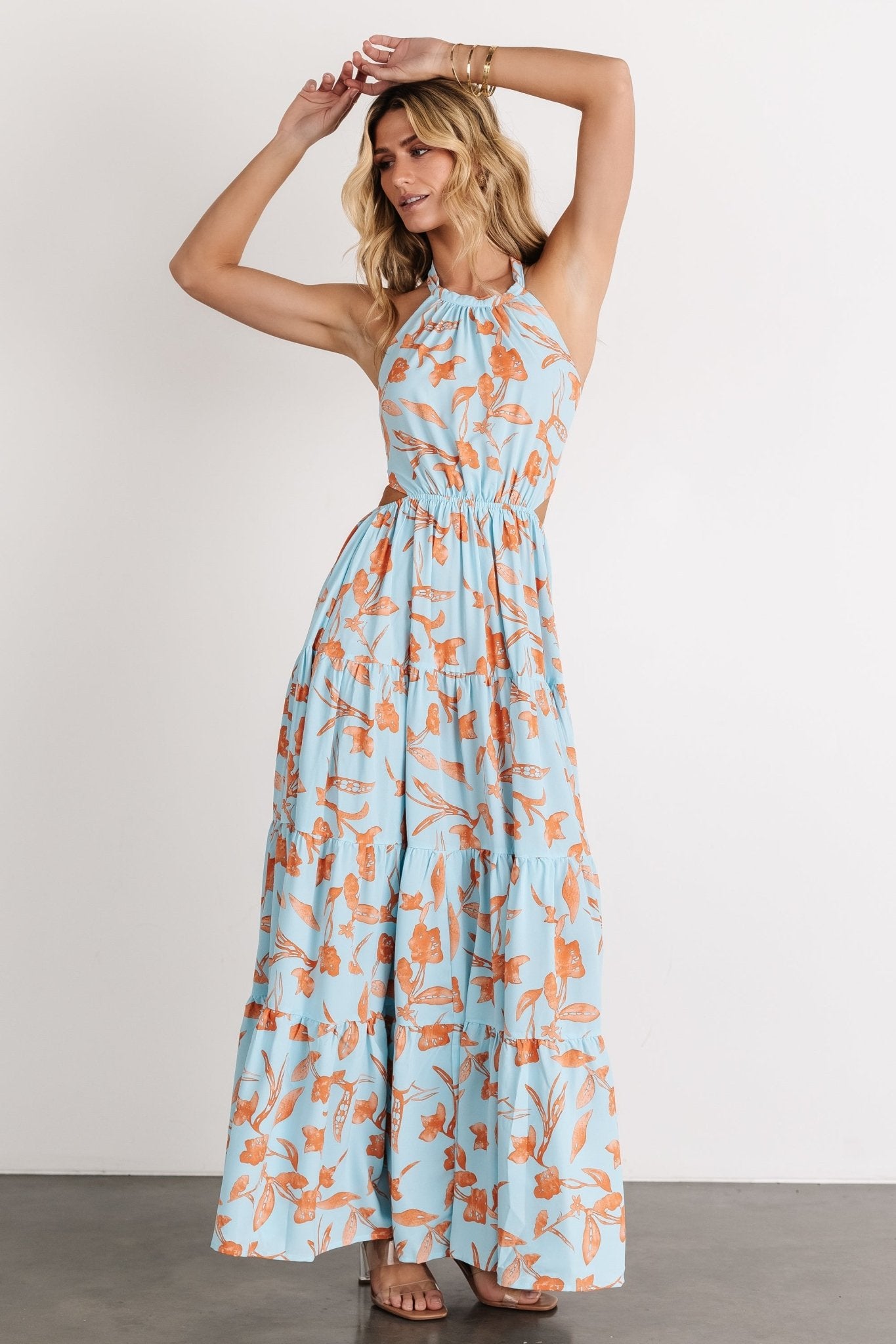 Baltic Born Womens Laie Back Tie Maxi Dress | Blue + Orange | Size: XL Baltic Born Womens Laie Back Tie Maxi Dress | Blue + Orange | Size: XL