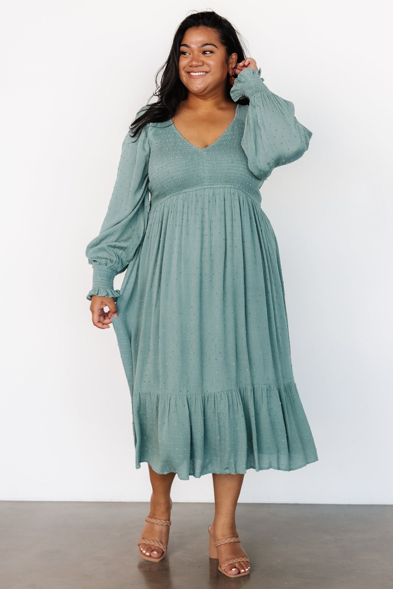 Midi Dress Green Long Dress Plus Size Plus Size Flowy Long Sleeve Midi Chiffon Dress Elegant Midi Dress Green Long Dress Plus Size Plus Size Flowy Long Sleeve Midi Chiffon Dress Elegant