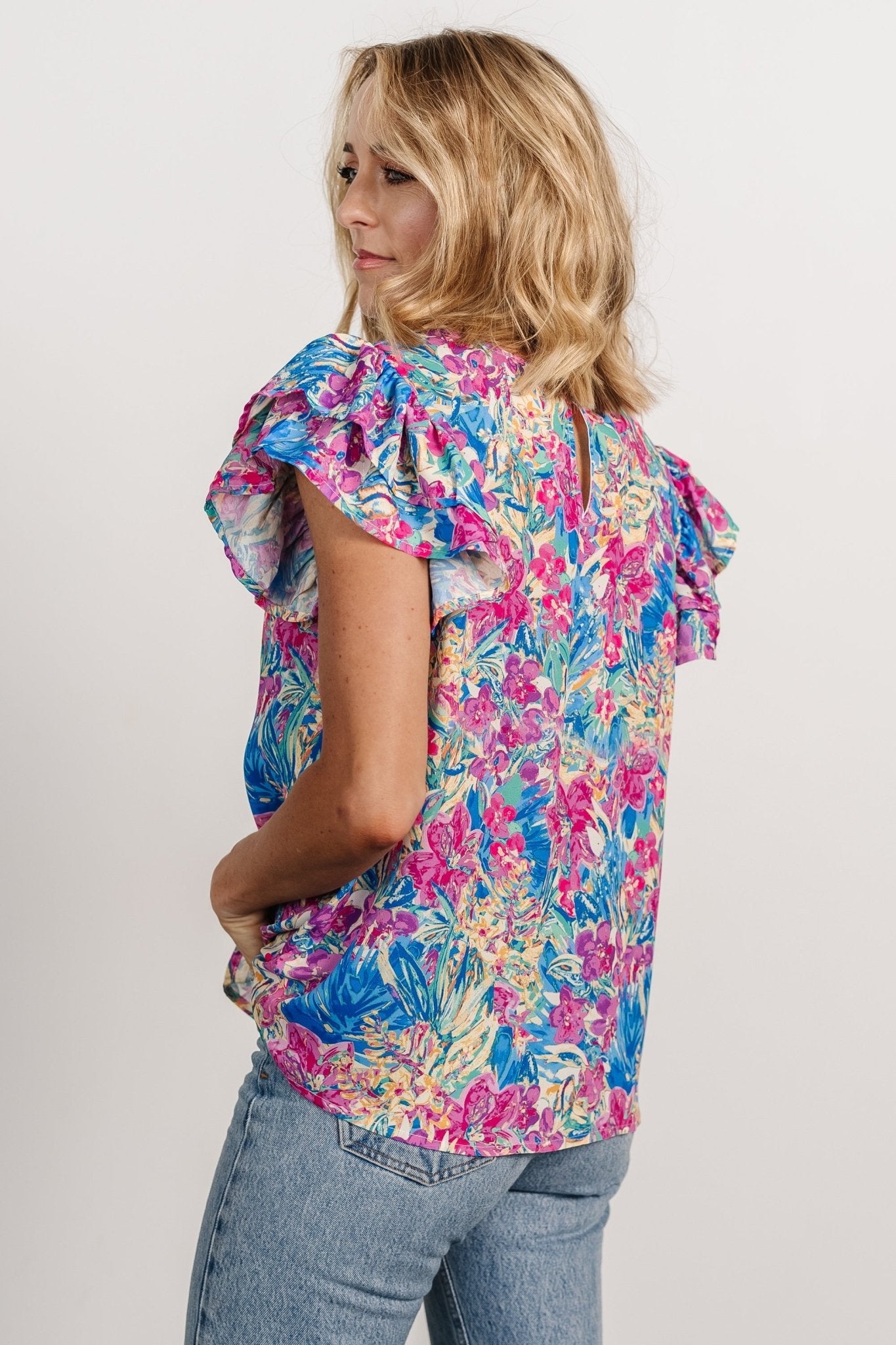 Lakely Top | | Blue + Pink Multi - Baltic Born