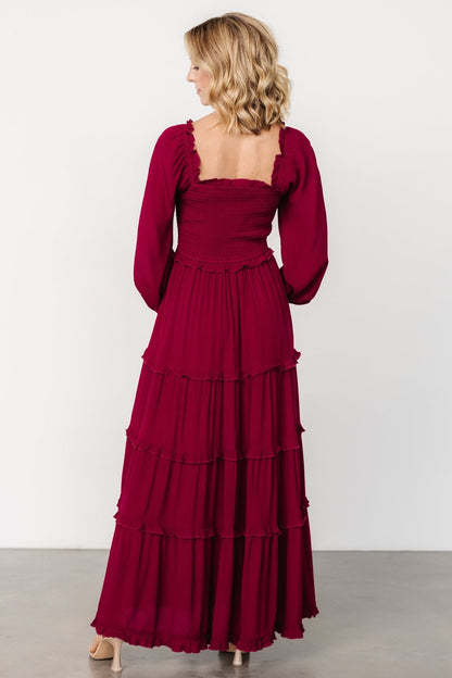 Lana Smocked Maxi Dress | Merlot - Baltic Born