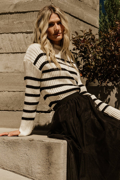 Landell Striped Sweater | Ivory + Black - Baltic Born