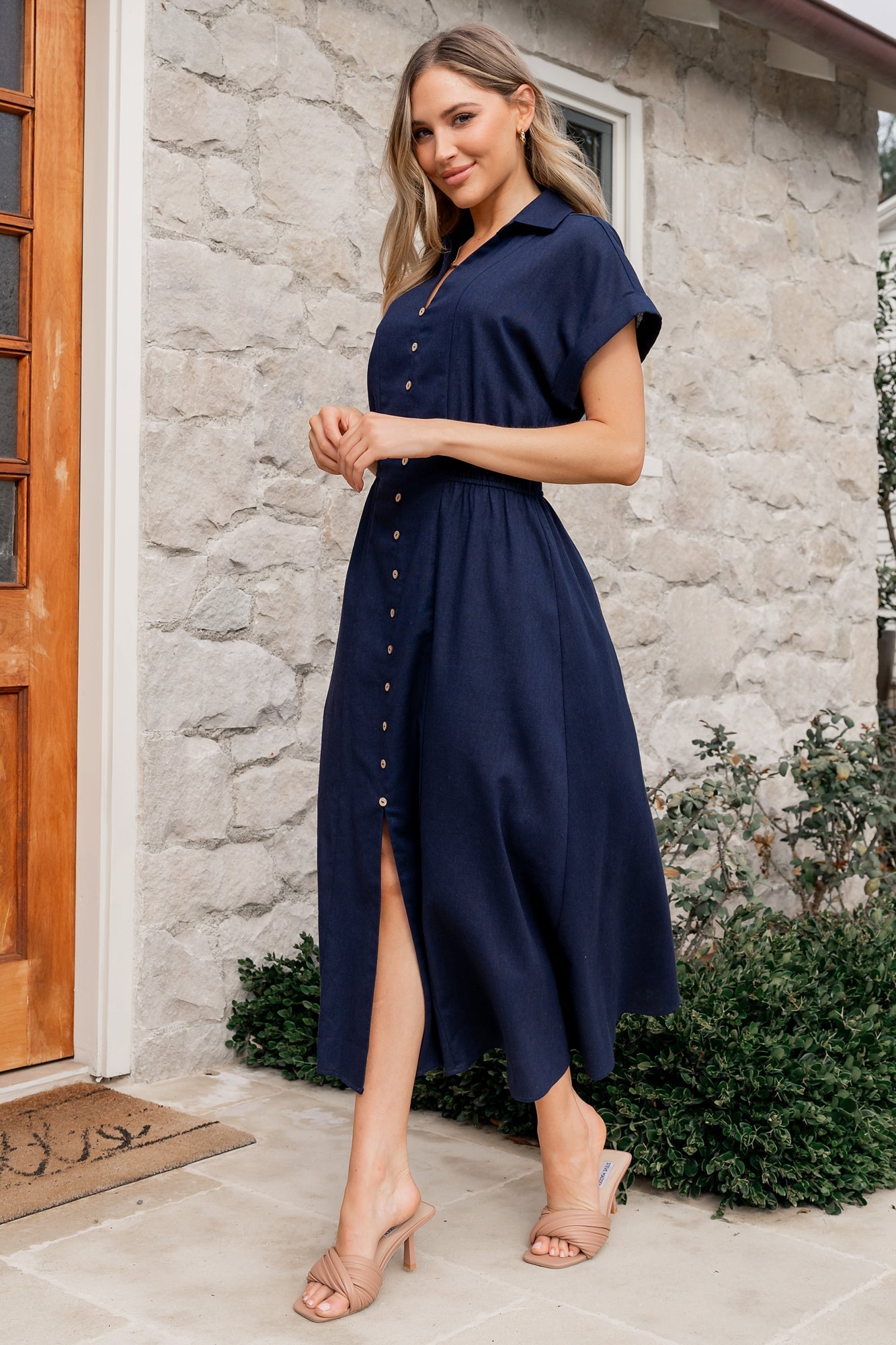 Baltic Born Womens Larah Button Dress | Navy Blue | Size: 3XL Baltic Born Womens Larah Button Dress | Navy Blue | Size: 3XL