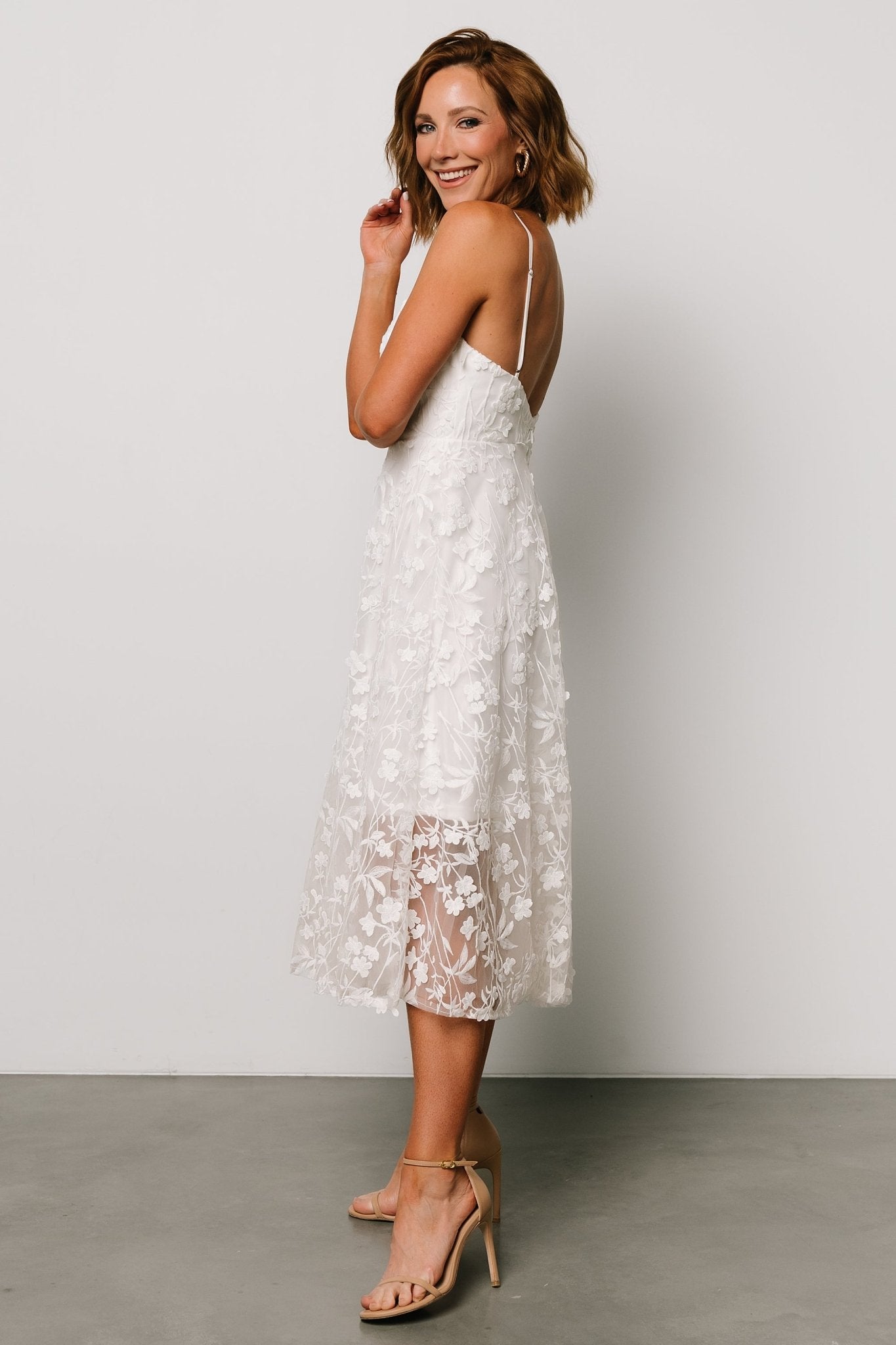 Larissa Midi Dress | Off White - Baltic Born