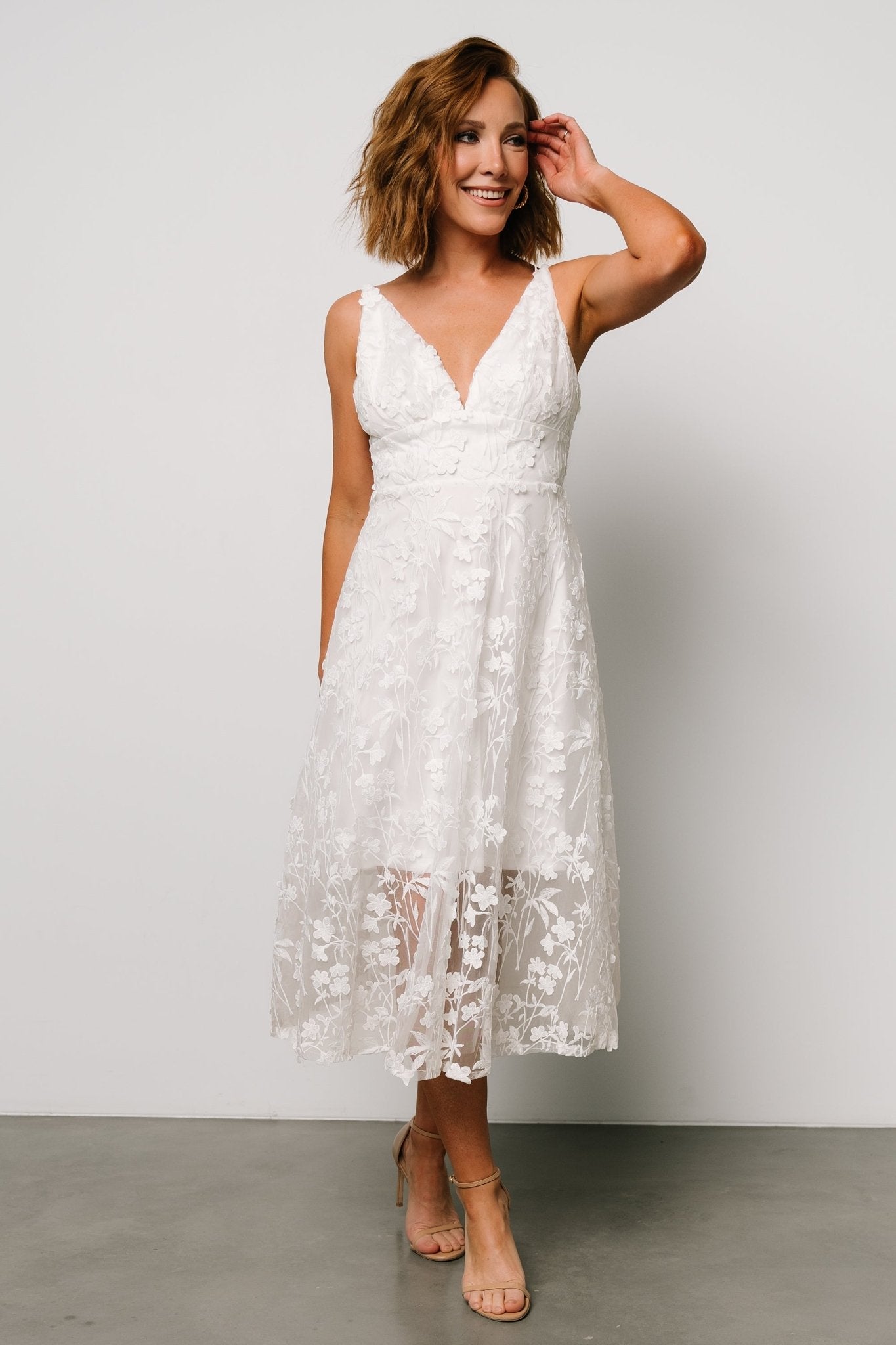 Larissa Midi Dress | Off White - Baltic Born