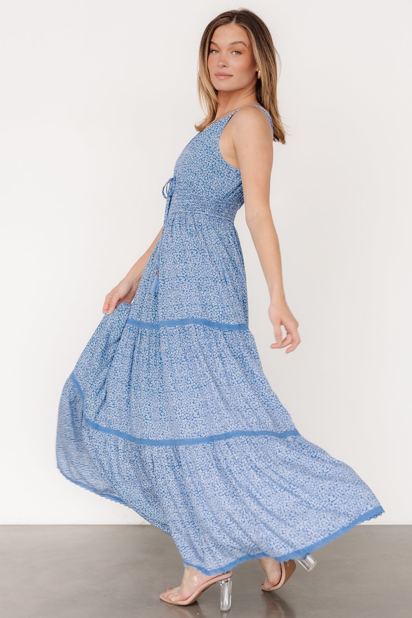 Baltic Born Womens Lauren Maxi Dress | Blue Floral | Size: Medium Baltic Born Womens Lauren Maxi Dress | Blue Floral | Size: Medium