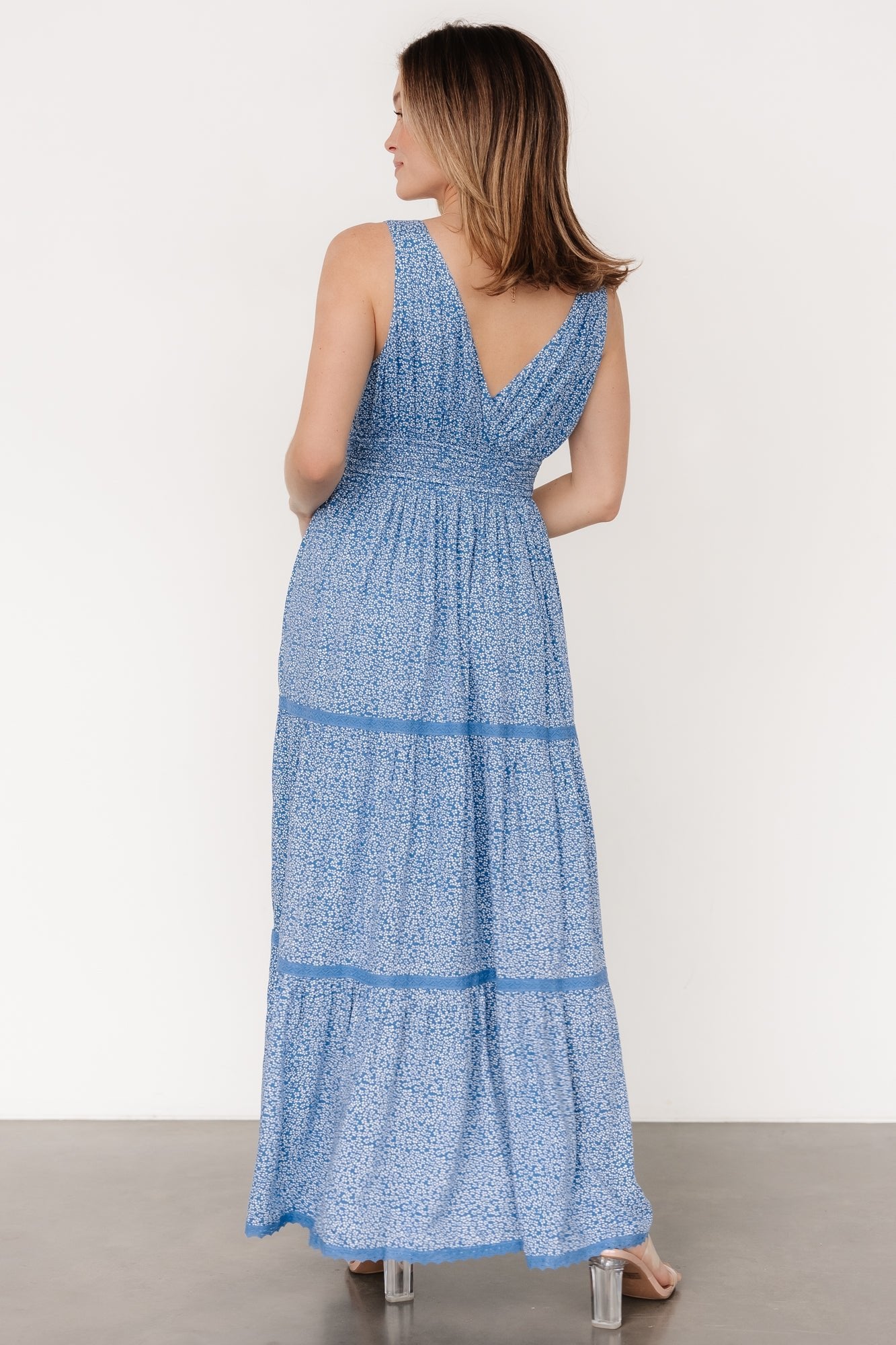 Baltic Born Womens Lauren Maxi Dress | Blue Floral | Size: Large Baltic Born Womens Lauren Maxi Dress | Blue Floral | Size: Large