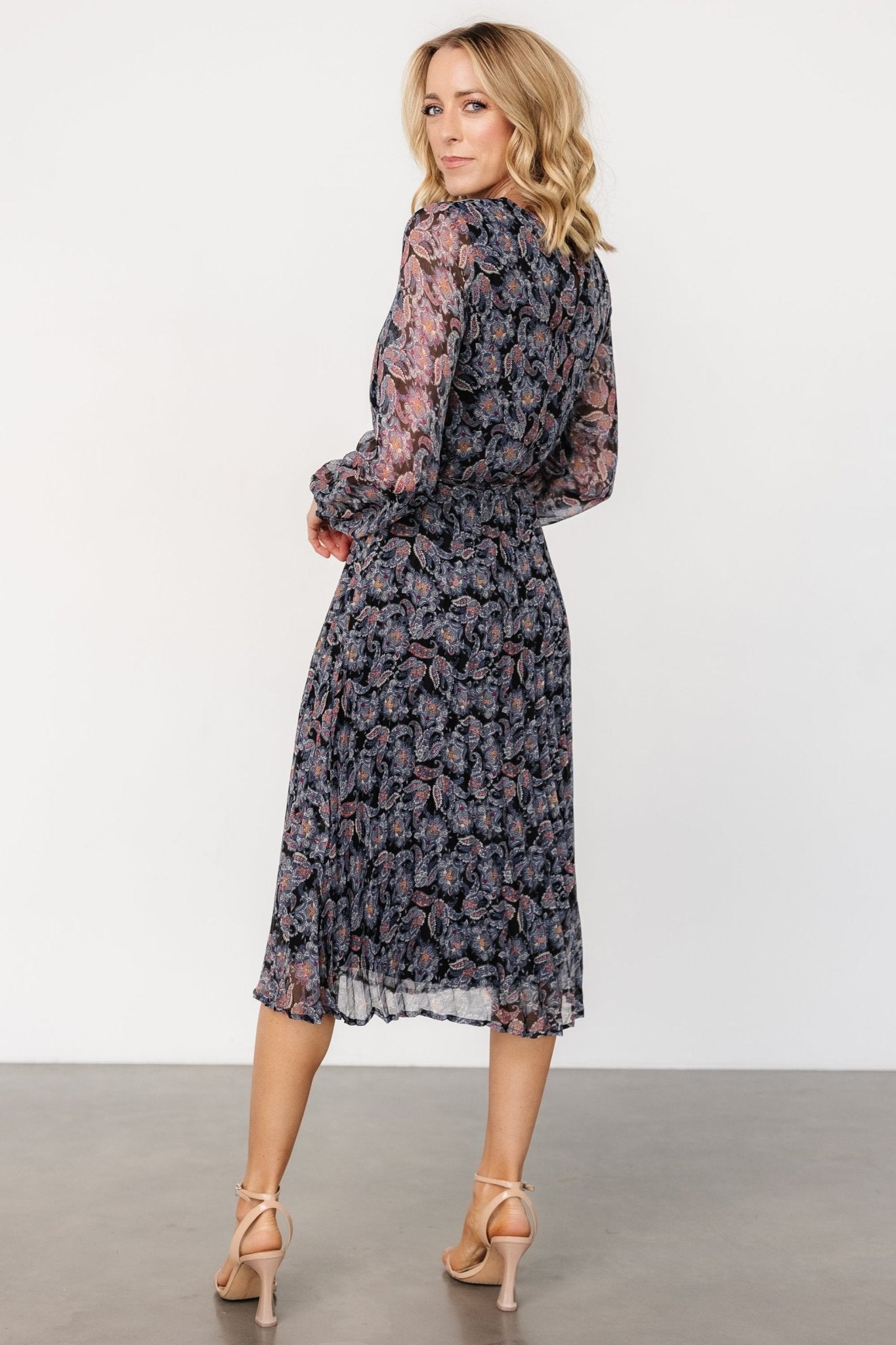 Laurie Midi Dress | Black Print - Baltic Born