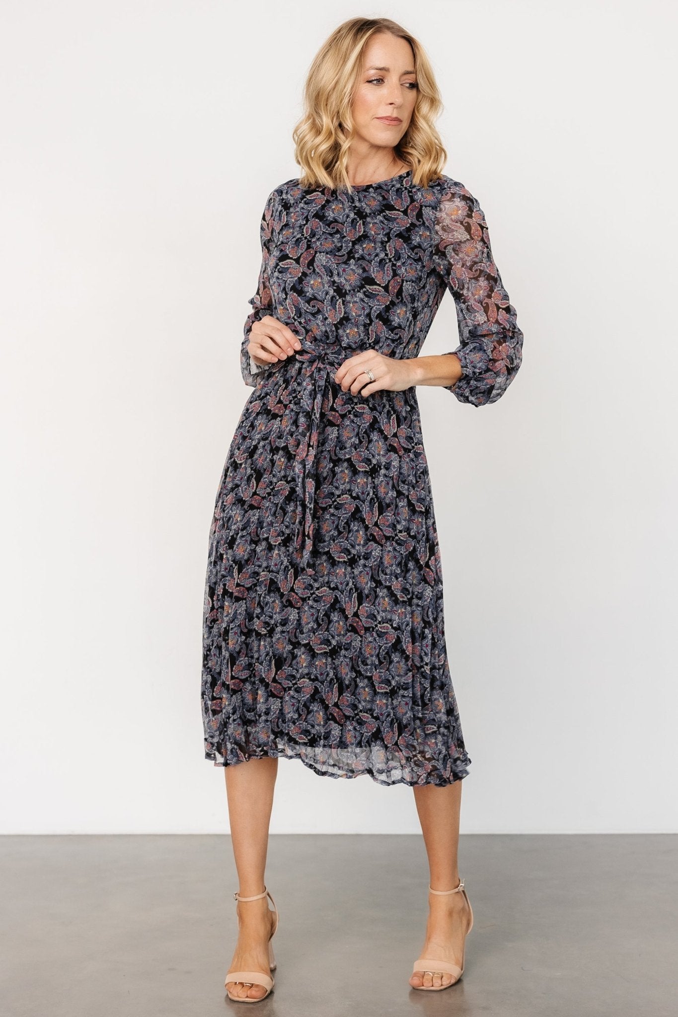 Laurie Midi Dress | Black Print - Baltic Born