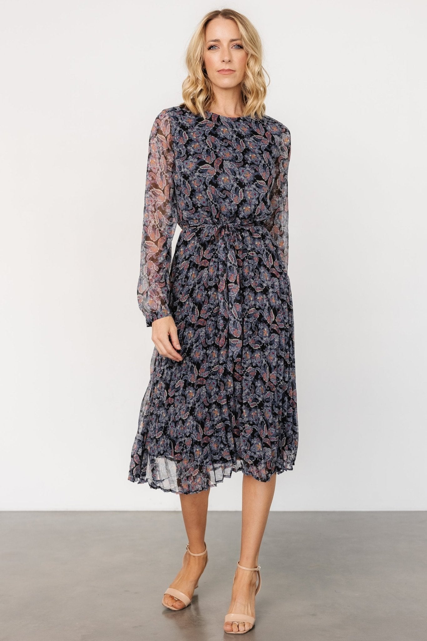 Laurie Midi Dress | Black Print - Baltic Born