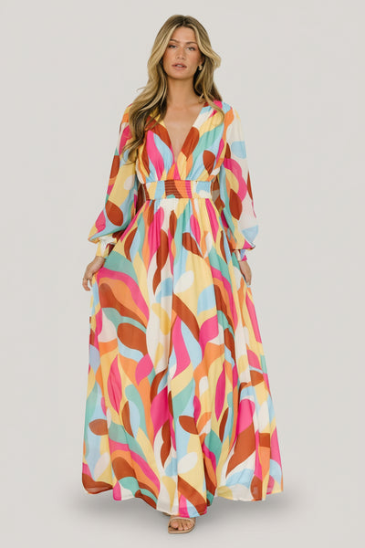 Baltic Born Womens Lawson Maxi Dress | Multi Print | Size: Small