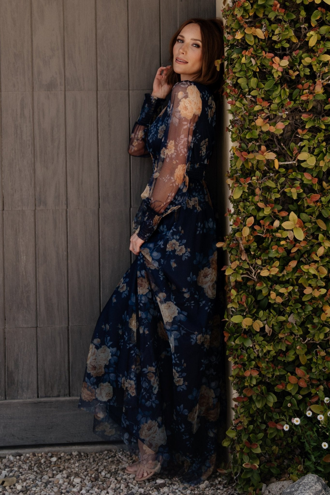 Layla Tulle Maxi Dress | Blue + Golden Floral - Baltic Born