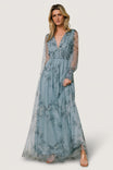 Layla Tulle Maxi Dress | Dusty Blue Floral – Baltic Born