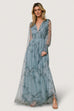Layla Tulle Maxi Dress | Dusty Blue Floral – Baltic Born