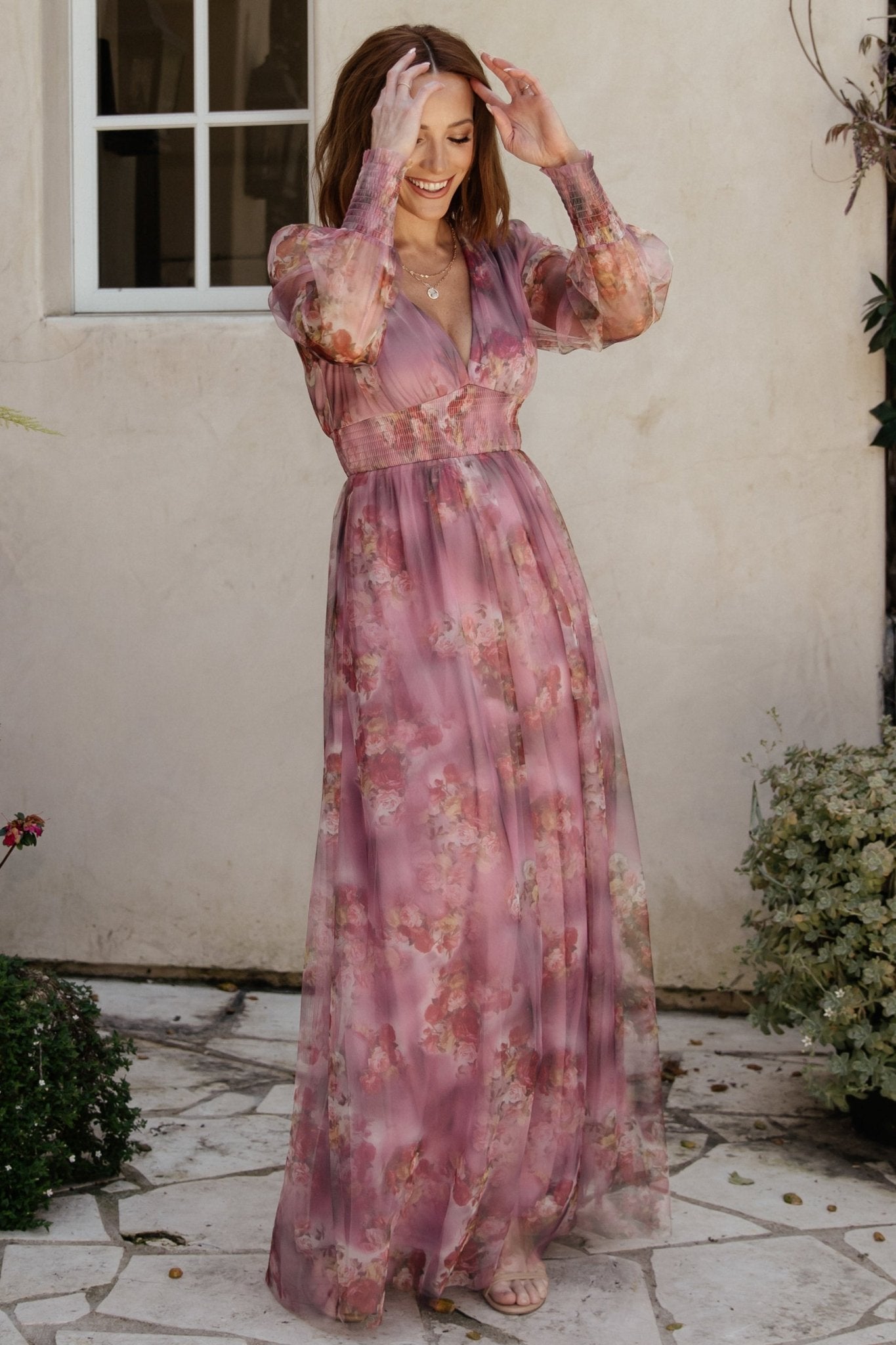 Layla Tulle Maxi Dress | Dusty Orchid Floral - Baltic Born