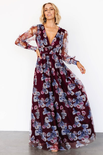 Layla Tulle Maxi Dress | Mulberry Floral - Baltic Born