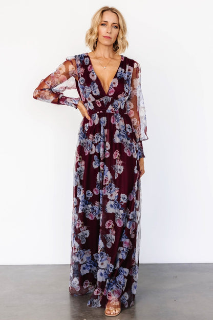 Layla Tulle Maxi Dress | Mulberry Floral - Baltic Born