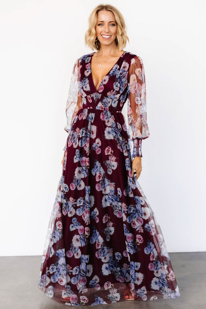 Layla Tulle Maxi Dress | Mulberry Floral - Baltic Born