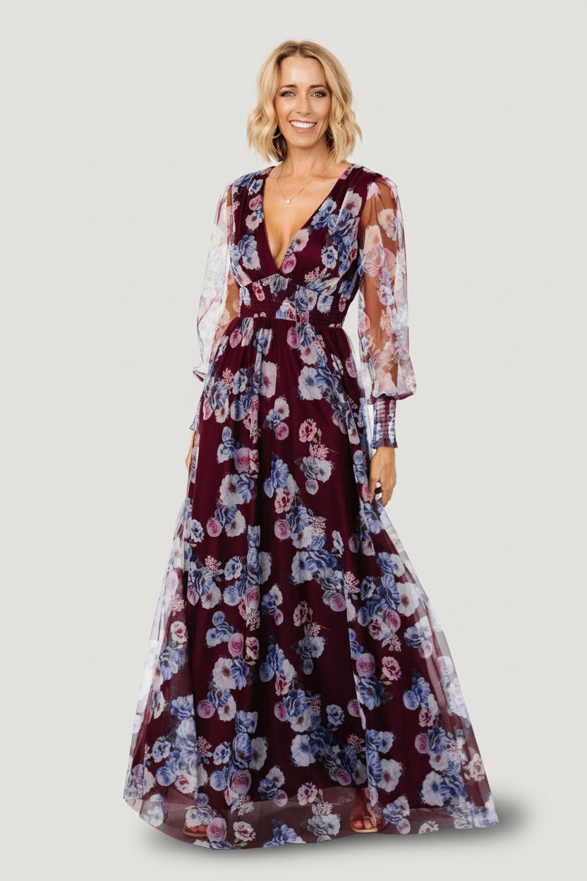 Layla Tulle Maxi Dress | Mulberry Floral - Baltic Born