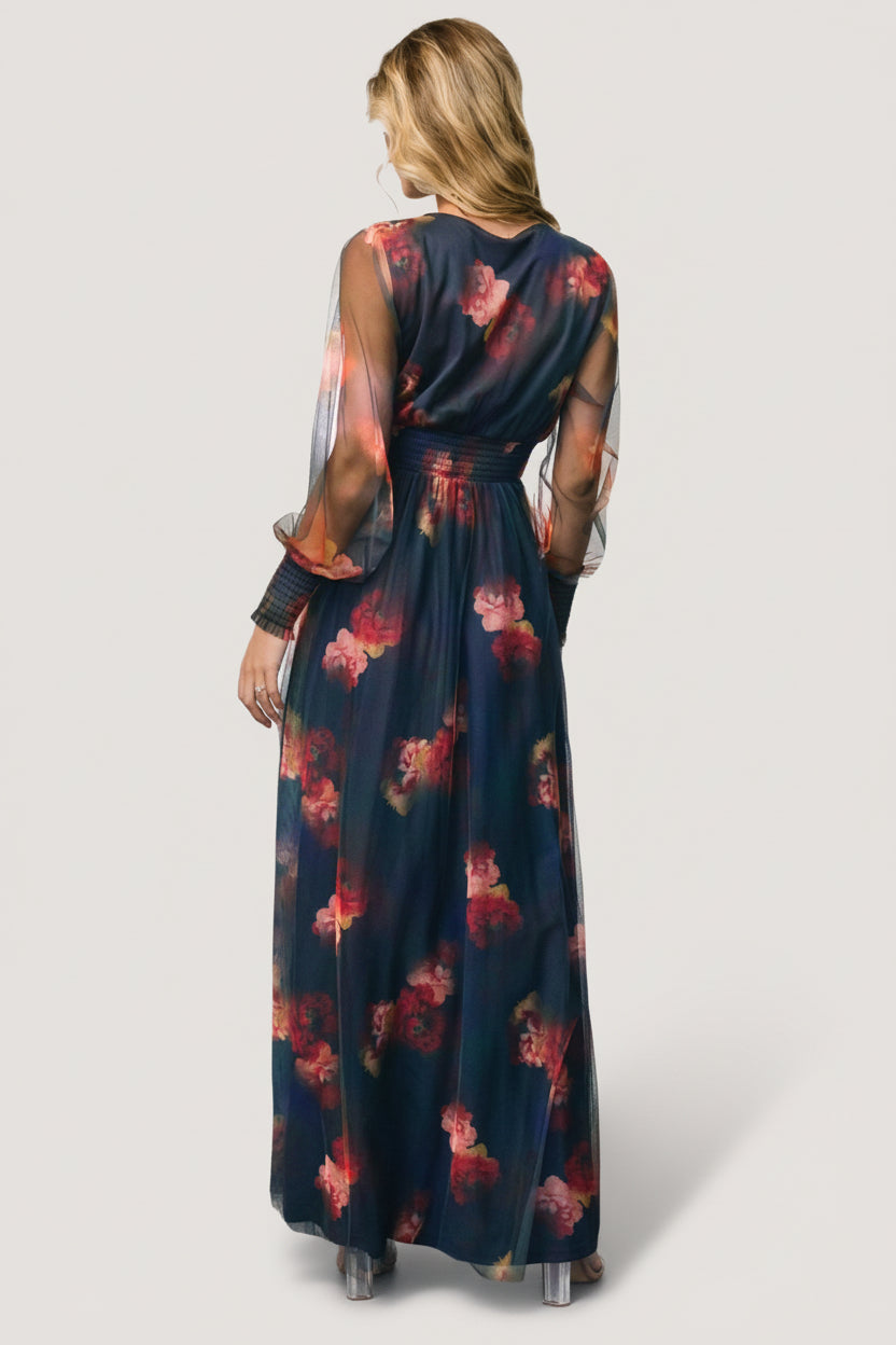 Baltic Born Womens Layla Tulle Maxi Dress | Topaz Ombre Floral Baltic Born Womens Layla Tulle Maxi Dress | Topaz Ombre Floral