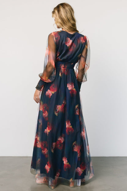 Layla Tulle Maxi Dress | Topaz Ombre Floral - Baltic Born