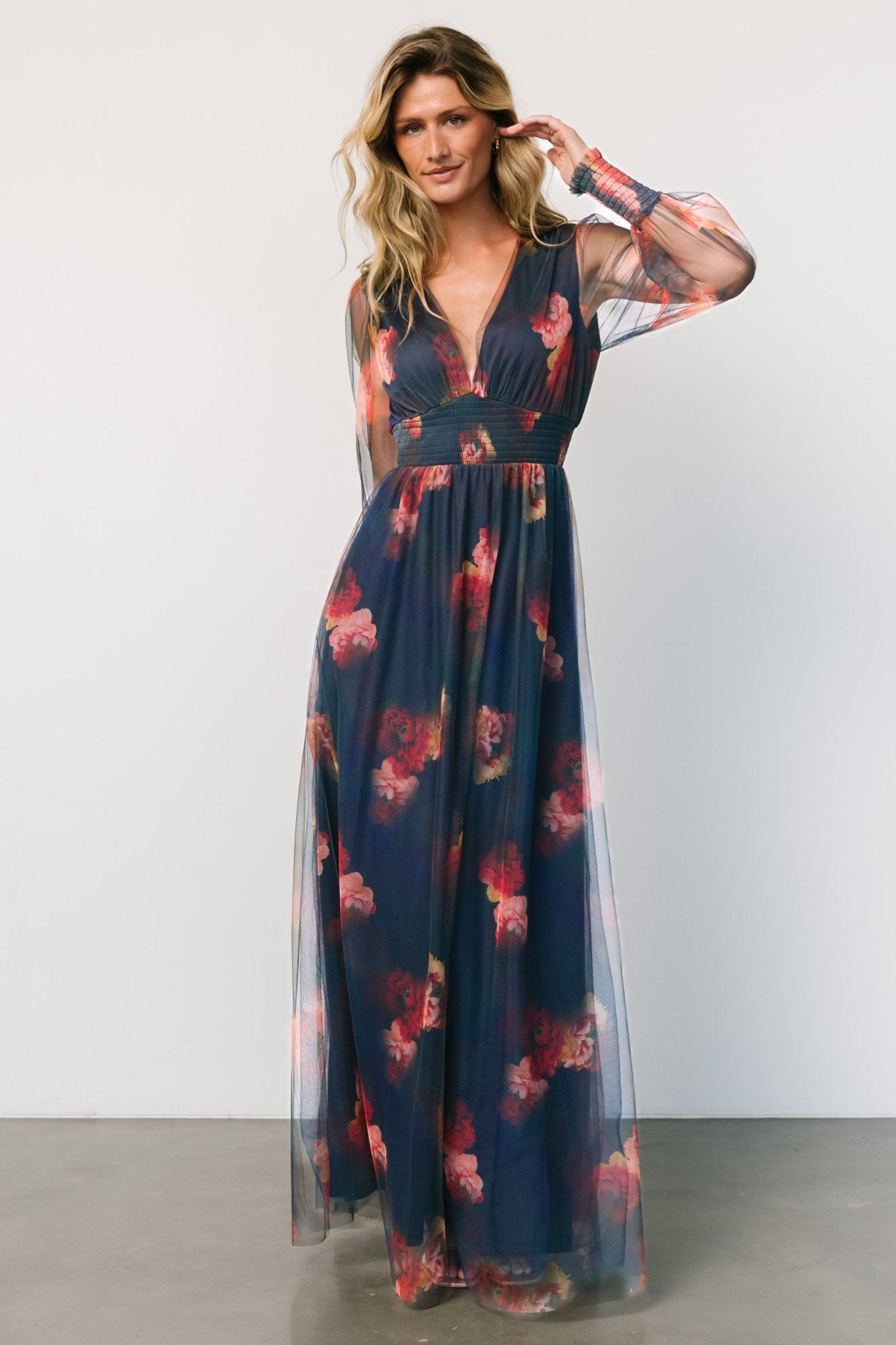 Layla Tulle Maxi Dress | Topaz Ombre Floral - Baltic Born