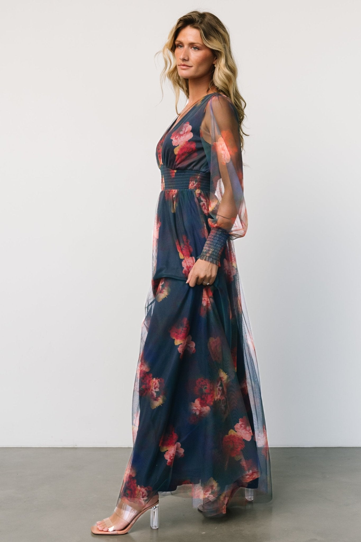 Layla Tulle Maxi Dress | Topaz Ombre Floral - Baltic Born