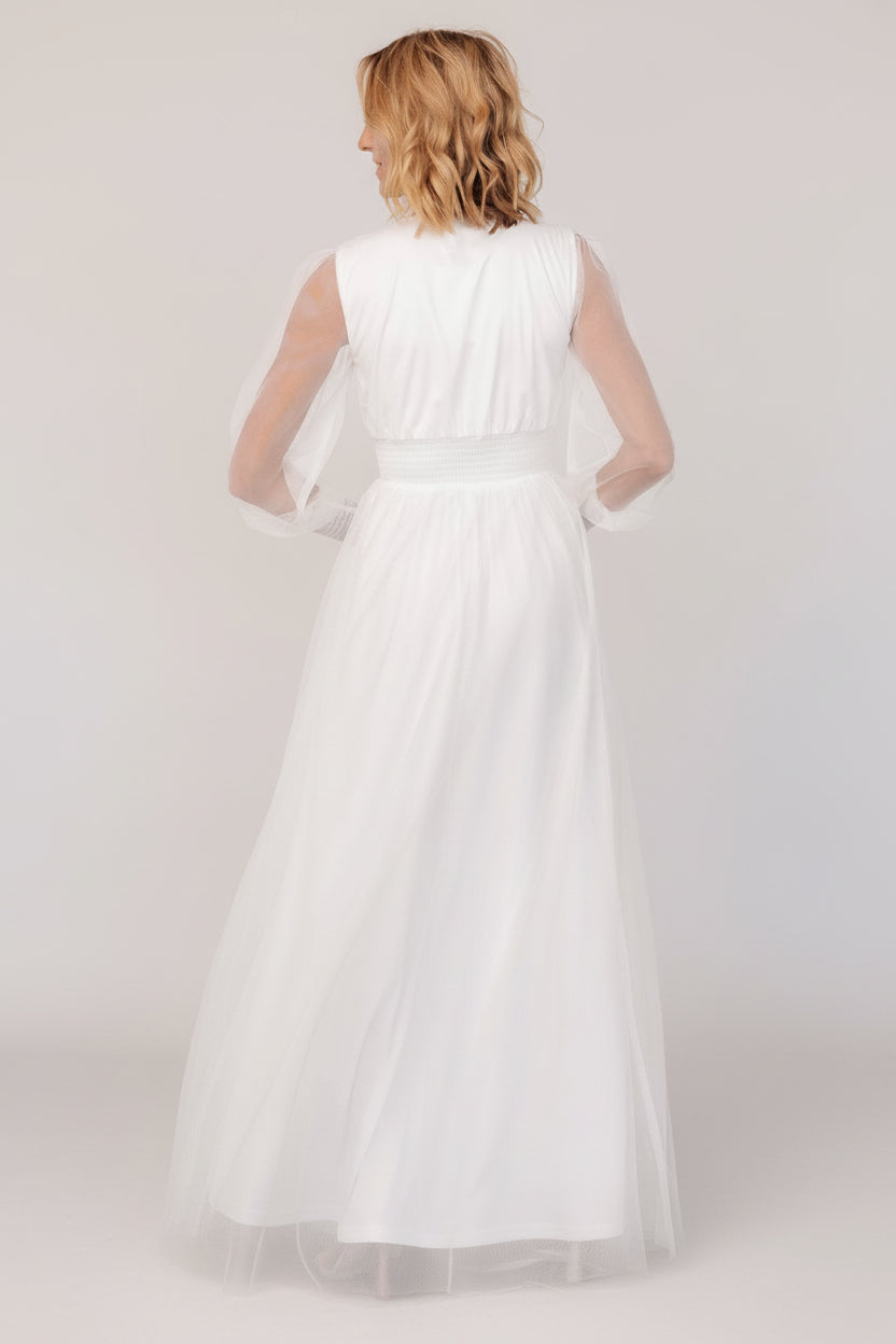 Baltic Born Womens Layla Tulle Maxi Dress | White | Size: XS Baltic Born Womens Layla Tulle Maxi Dress | White | Size: XS