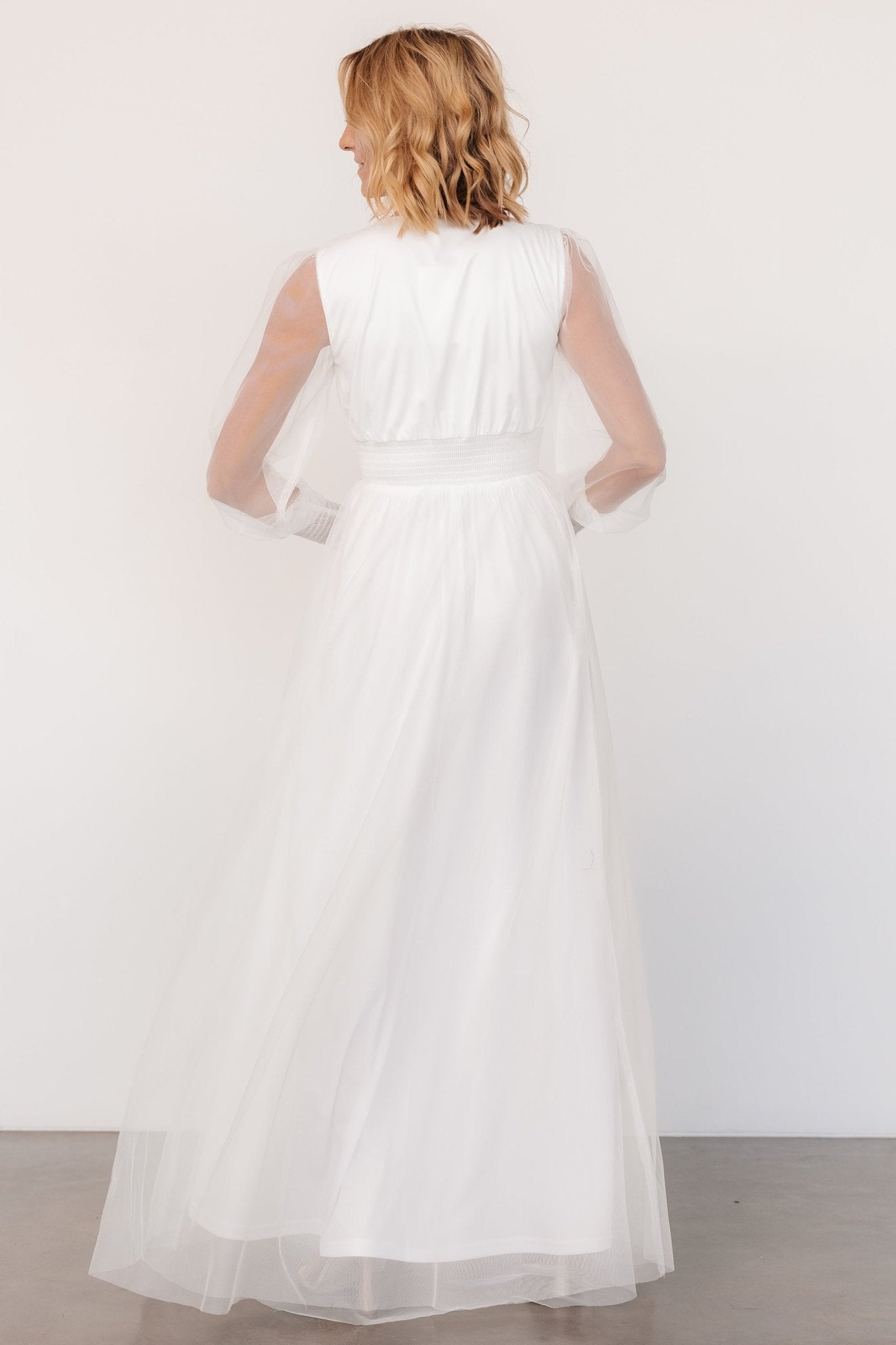 Layla Tulle Maxi Dress | White - Baltic Born