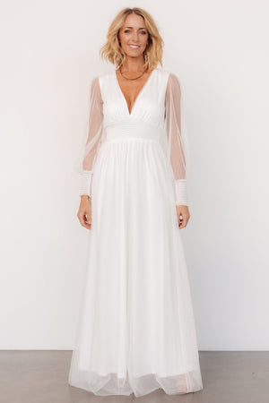 baltic born tulle dress Baltic Born Womens Layla Tulle Maxi Dress | White