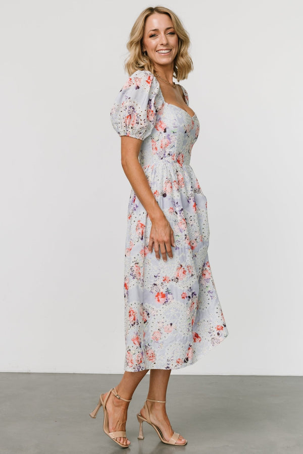 Leila Blue Floral Smocked Dress