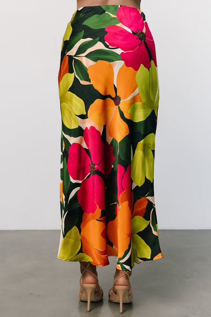 Leland Satin Skirt | Multi Floral - Baltic Born