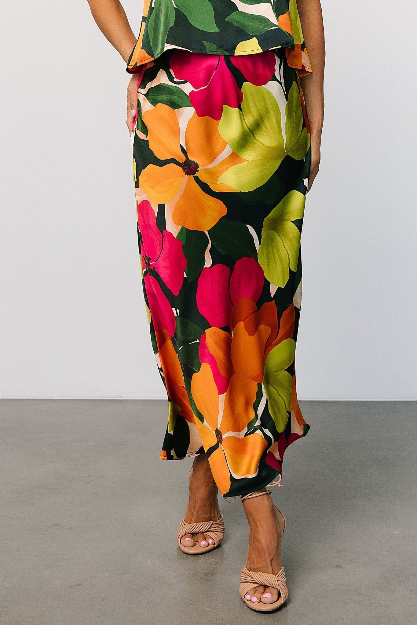 Leland Satin Skirt | Multi Floral - Baltic Born