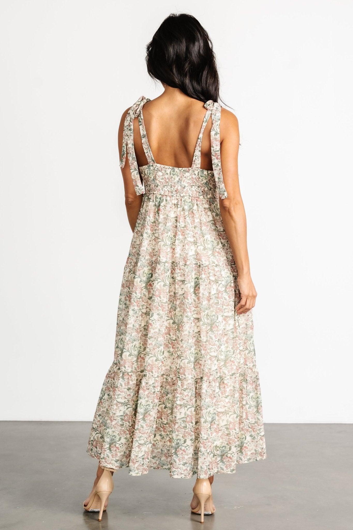 Lelisa Shoulder Tie Dress | Cream Floral | Baltic Born