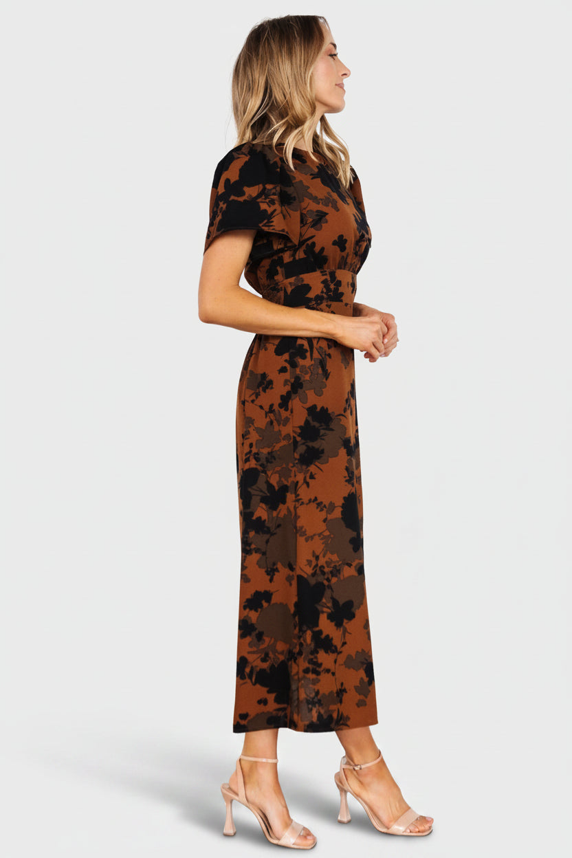 Lenni Midi Dress | Espresso Print