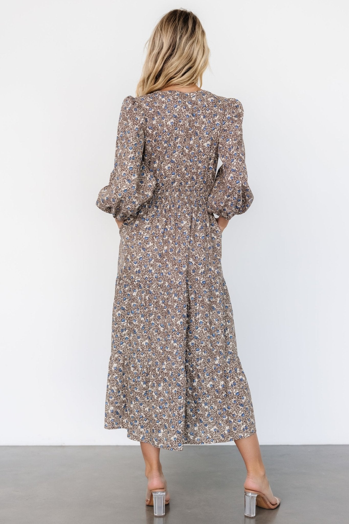 Leona Dress | Brown + Blue Multi - Baltic Born