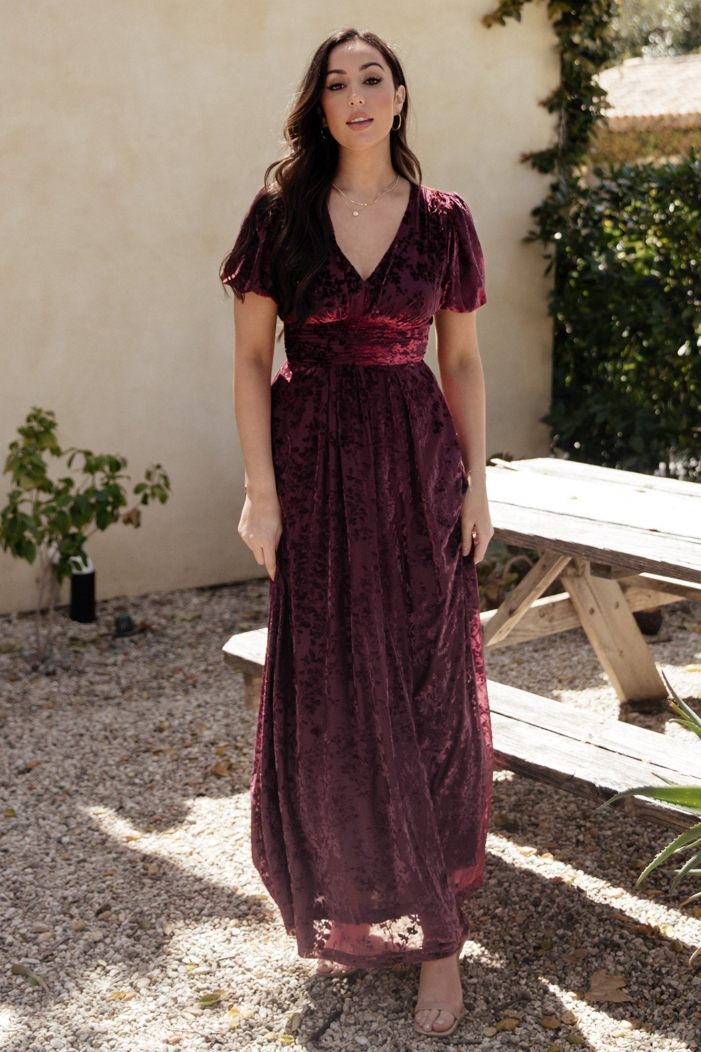 Leslie Velvet Maxi Dress | Mulberry - Baltic Born