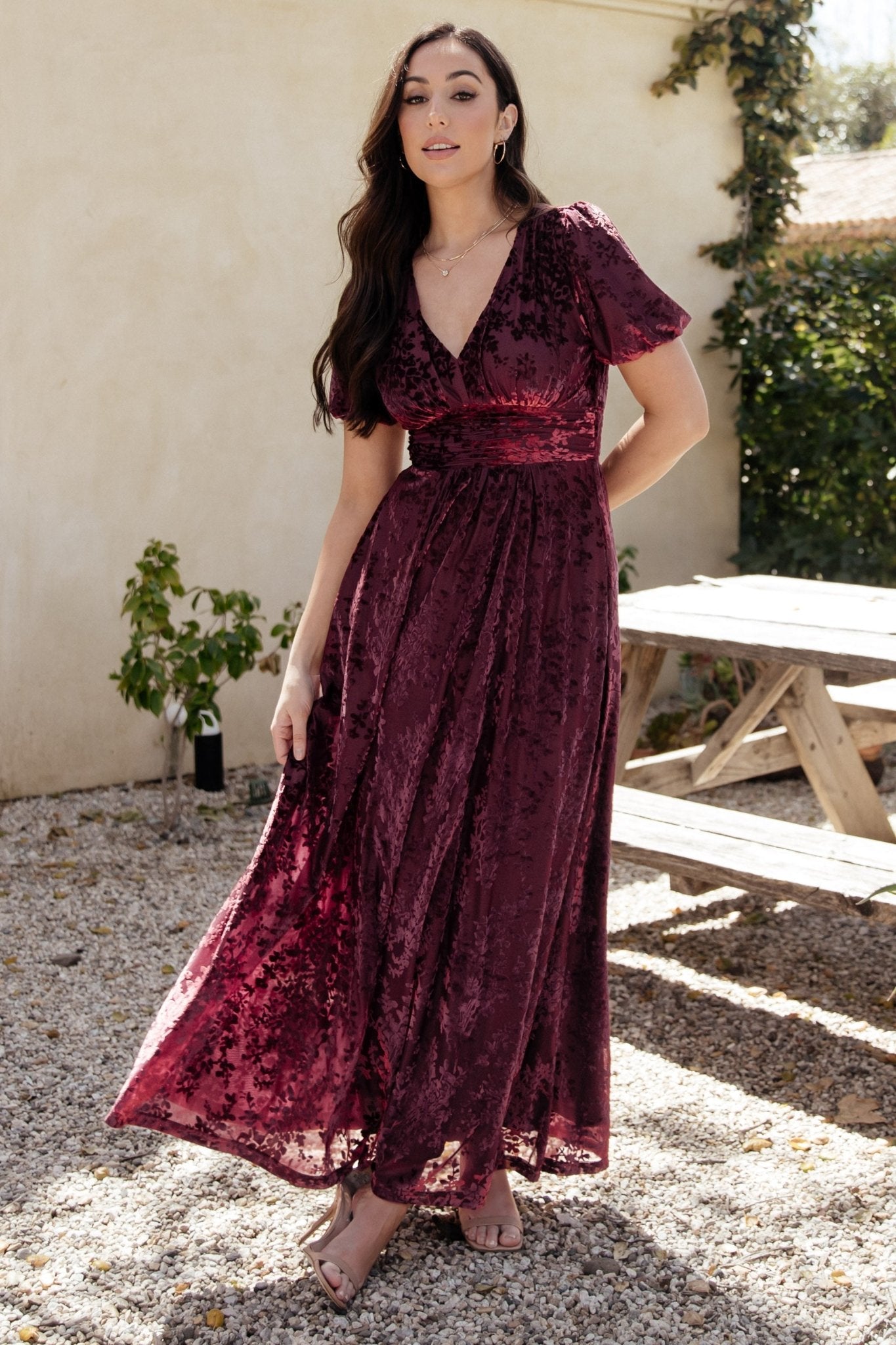 Leslie Velvet Maxi Dress | Mulberry - Baltic Born