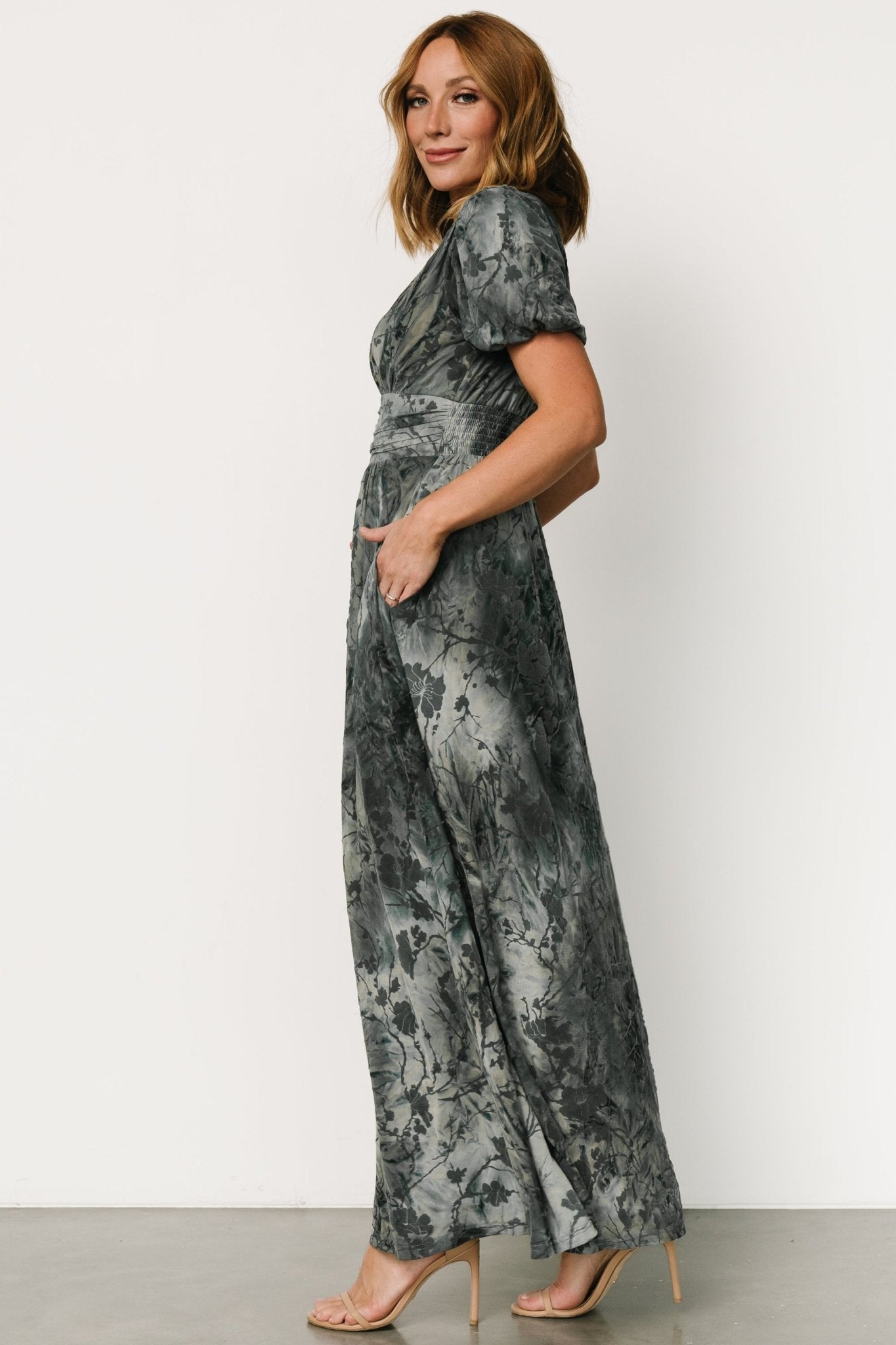 Leslie Velvet Maxi Dress | Slate Blue - Baltic Born