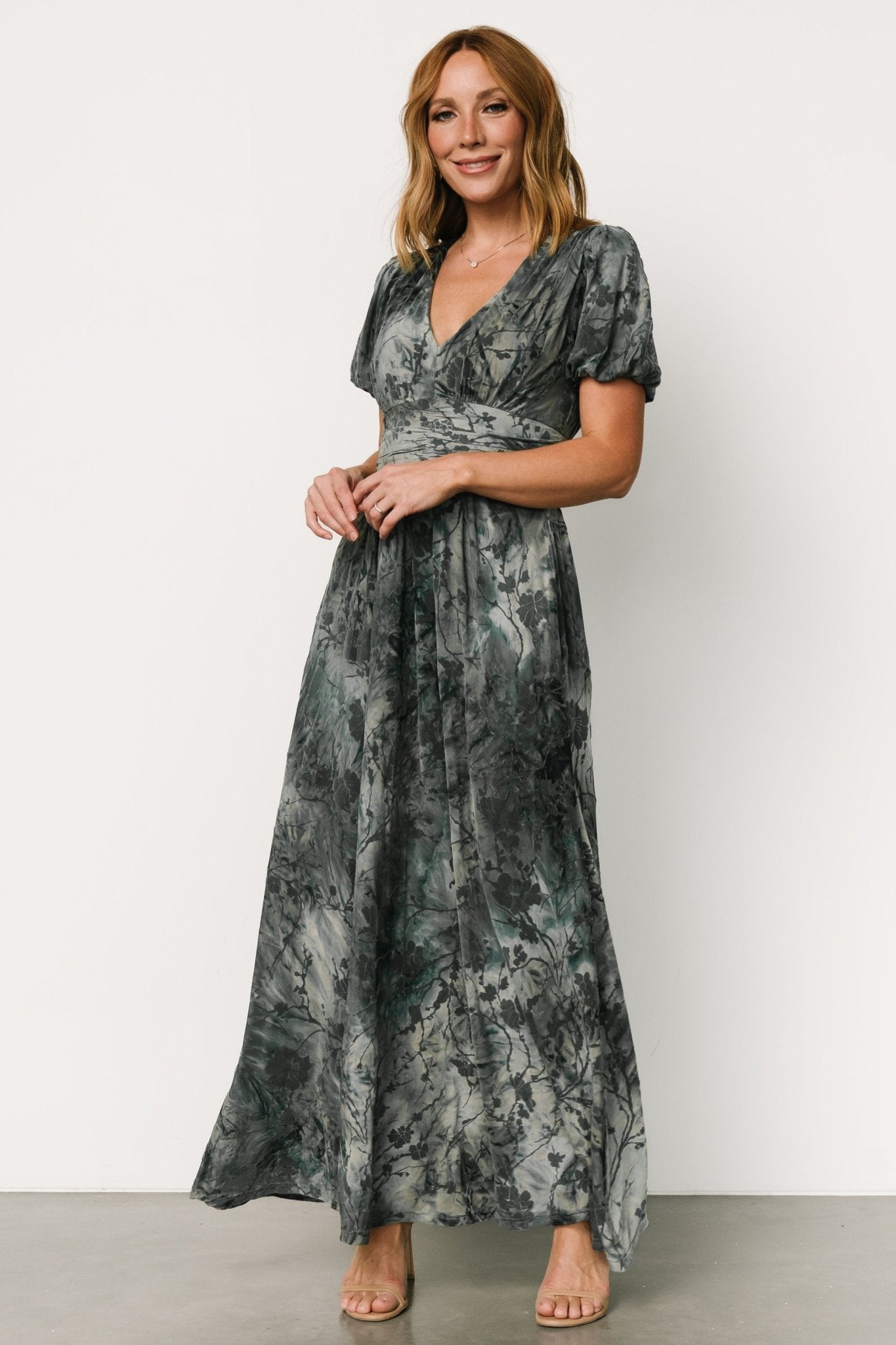 Leslie Velvet Maxi Dress | Slate Blue - Baltic Born